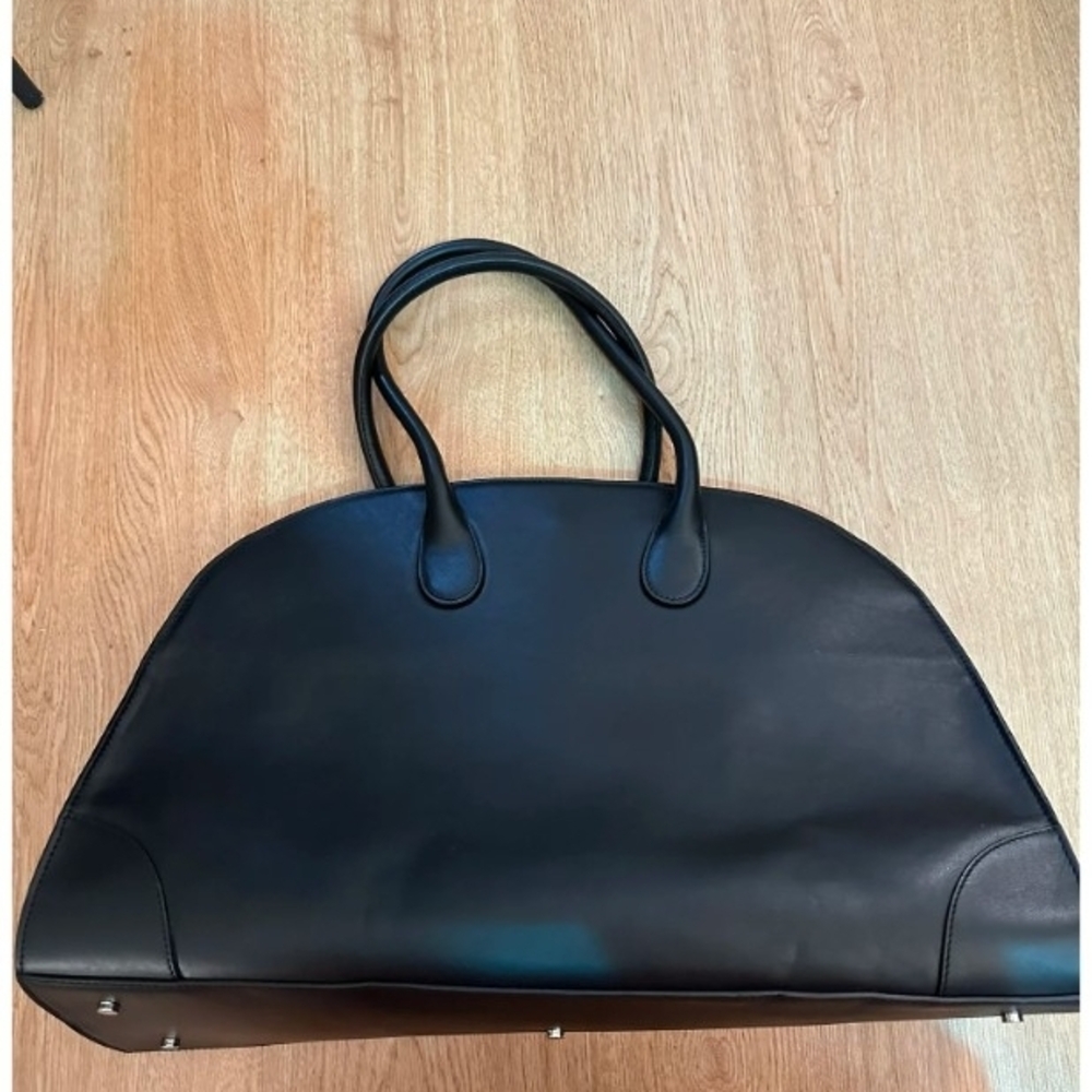 COS Bowler Bag In Smooth Black Leather